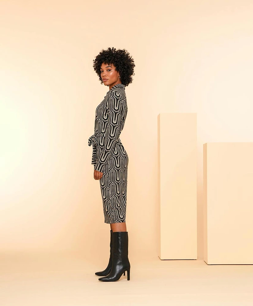 Geisha Jurk Graphic Print