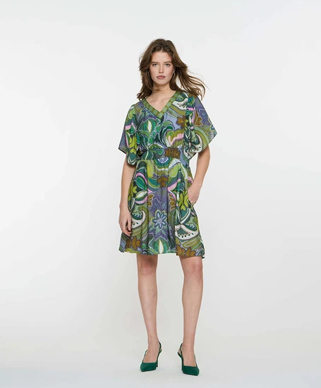 Geisha Jurk Print V-hals