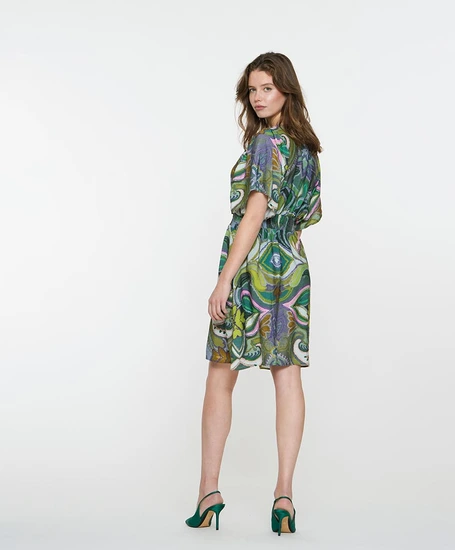 Geisha Jurk Print V-hals