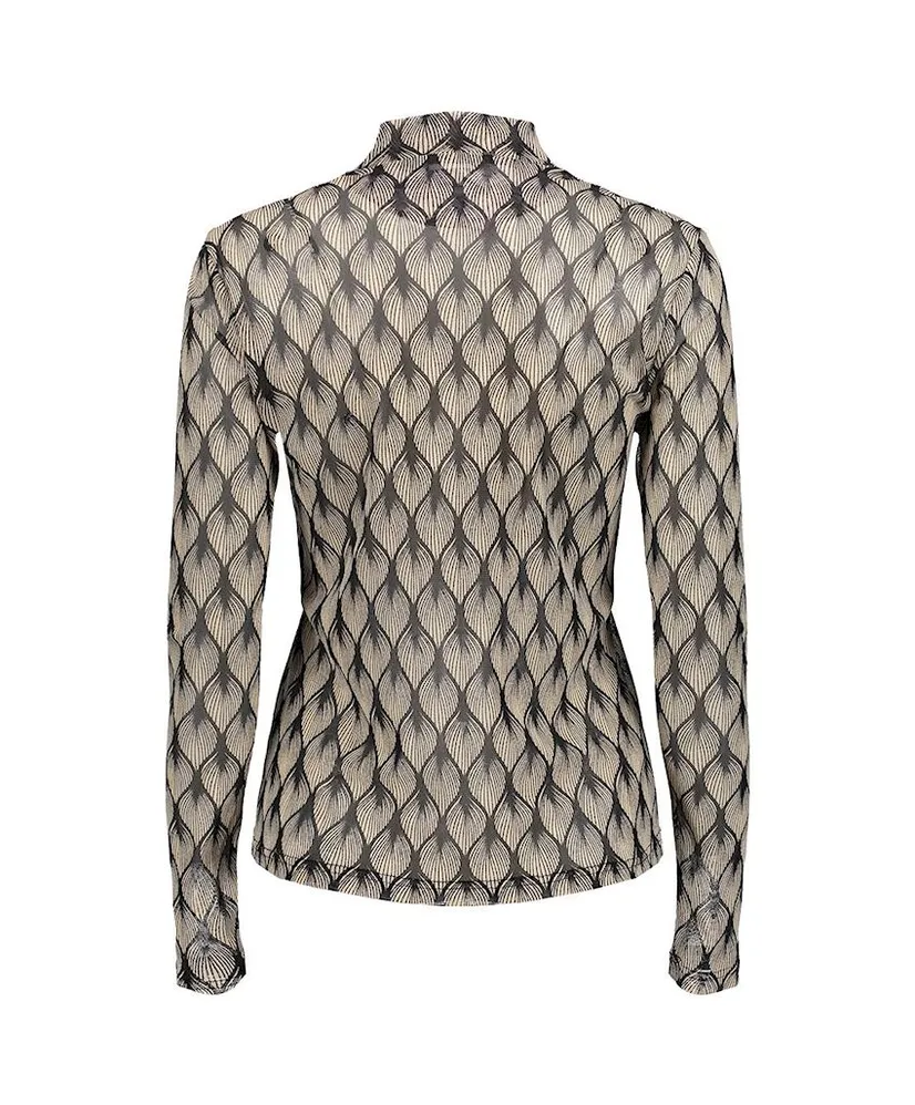 Geisha Mesh Top Allover Print
