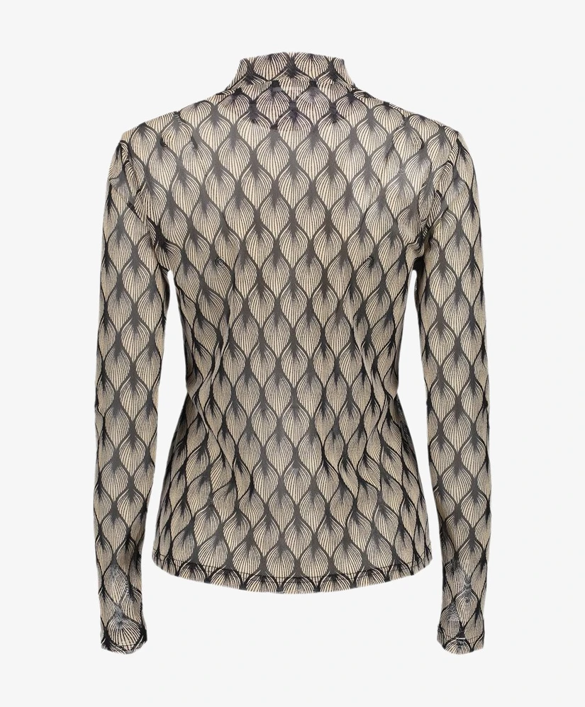 Geisha Mesh Top Allover Print