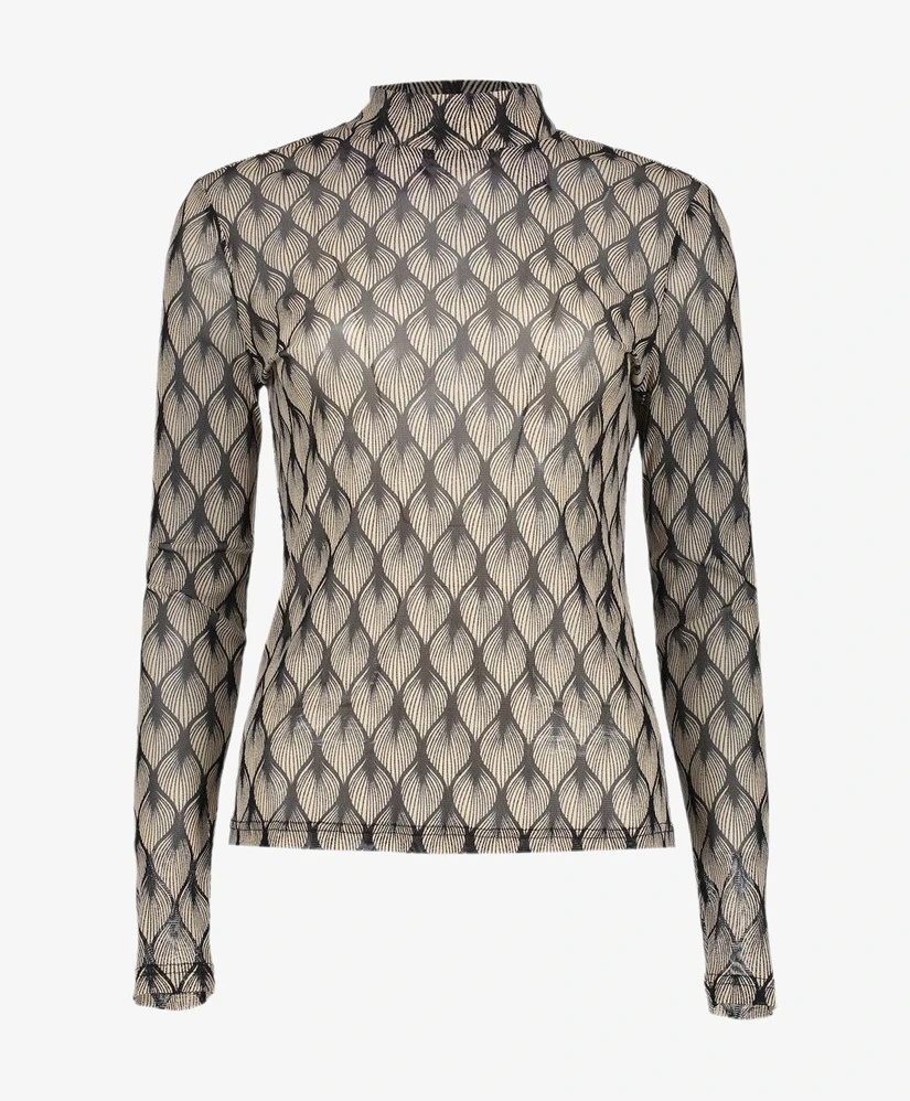 Geisha Mesh Top Allover Print