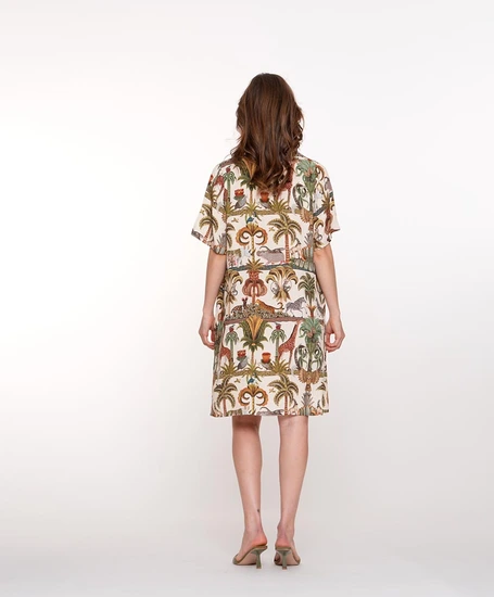 Geisha Midi Jurk Animal Jungle