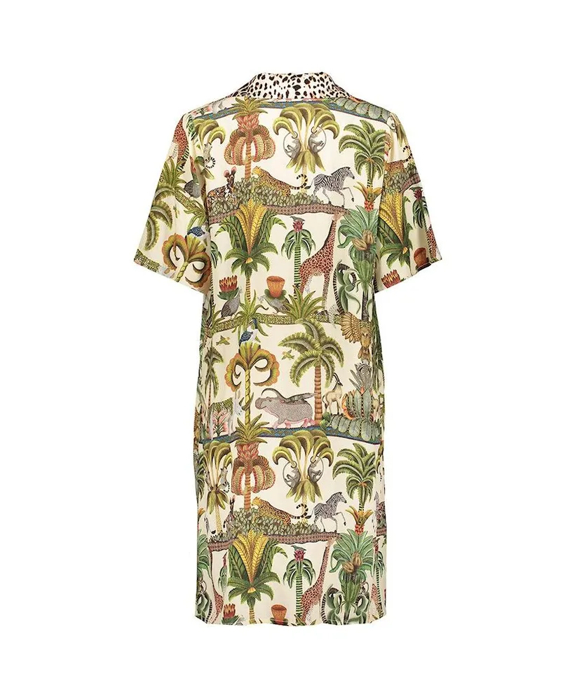 Geisha Midi Jurk Animal Jungle