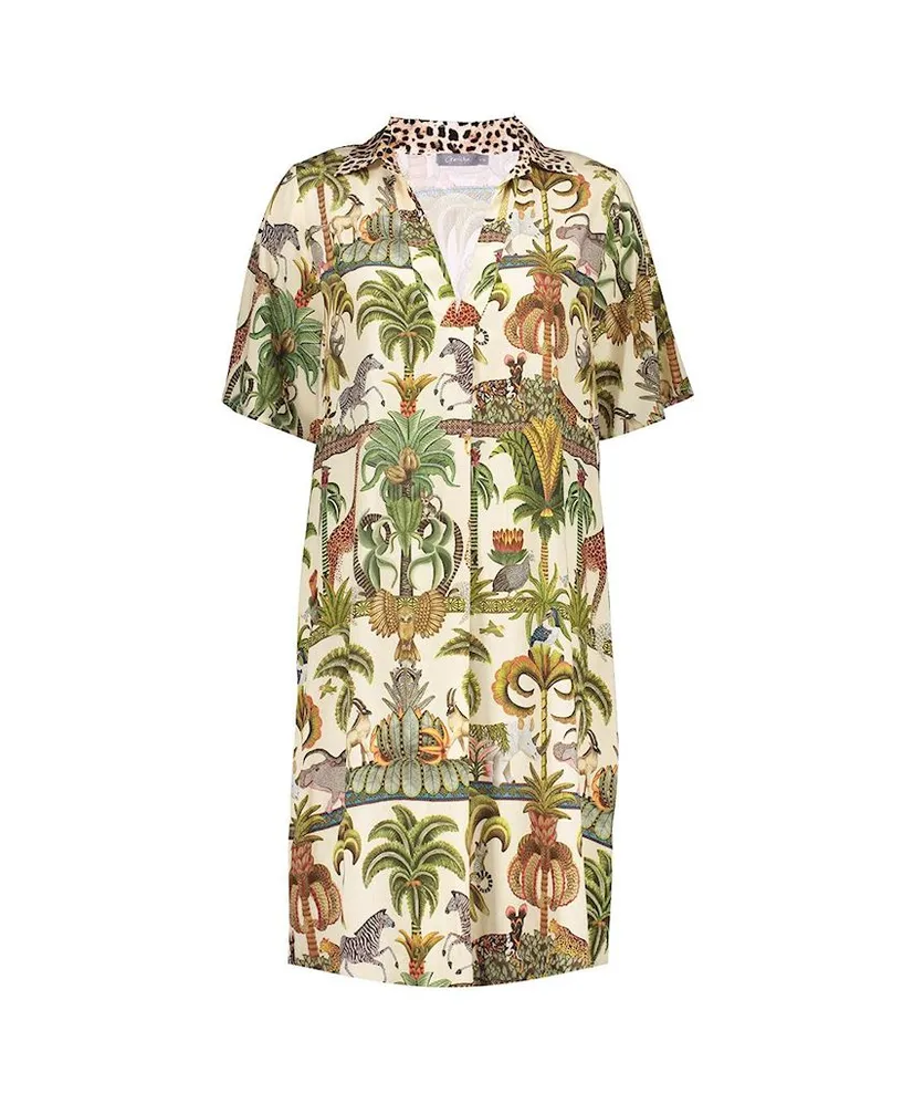 Geisha Midi Jurk Animal Jungle