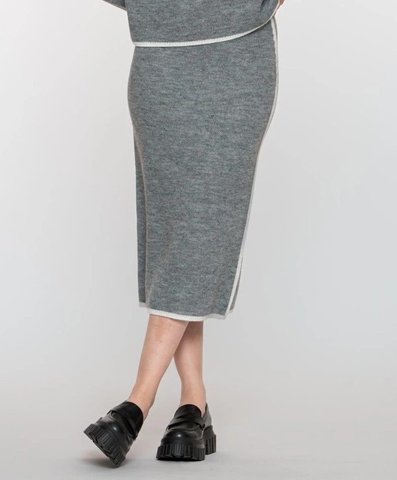 Geisha Midi Rok (edi) Skirt knit contrast hem