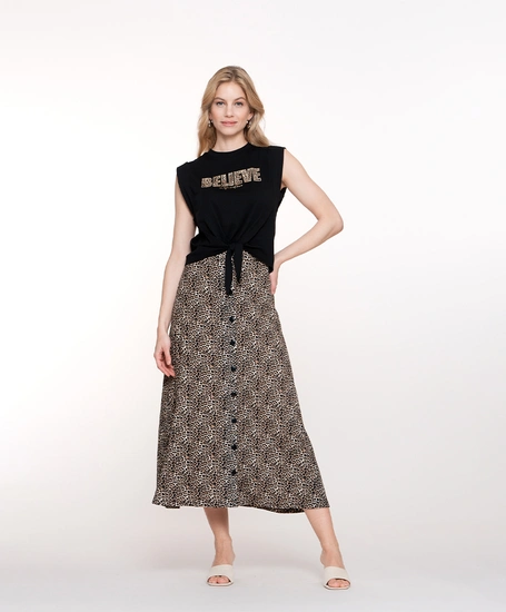 Geisha Midi Rok Leopard