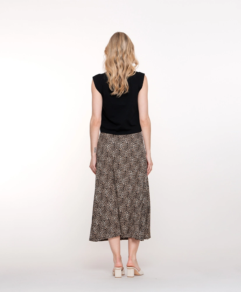 Geisha Midi Rok Leopard