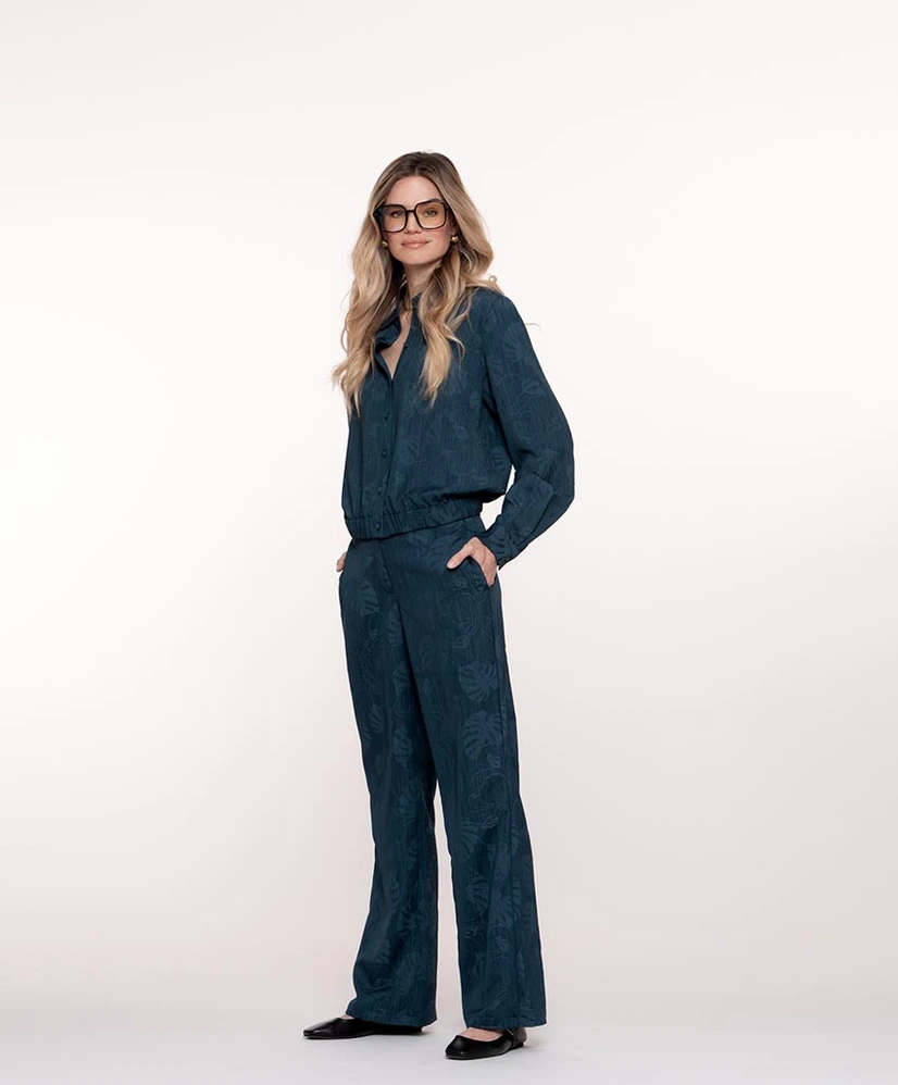 Geisha Pantalon Denim Flowers