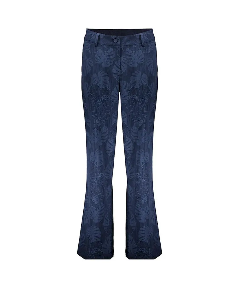 Geisha Pantalon Denim Flowers