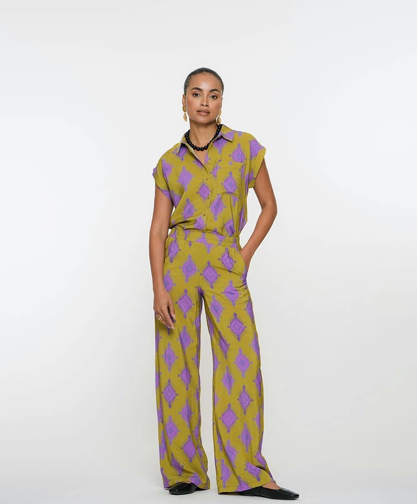 Geisha Pantalon Print Straight Fit