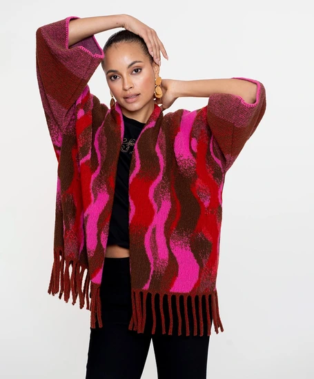 Geisha Poncho Print