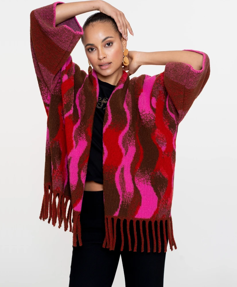 Geisha Poncho Print