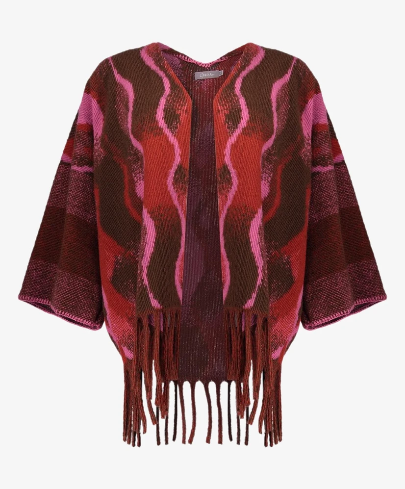 Geisha Poncho Print