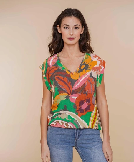 Geisha Top Allover Print