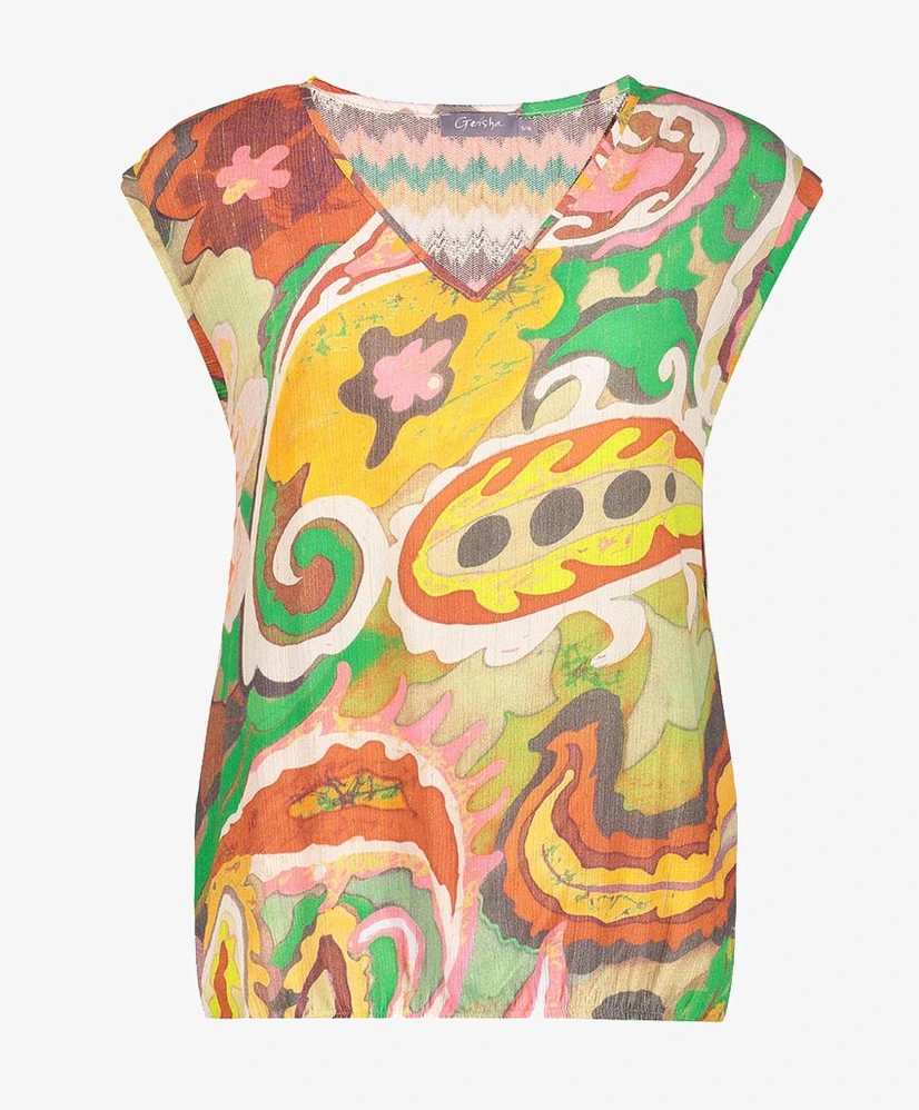Geisha Top Allover Print