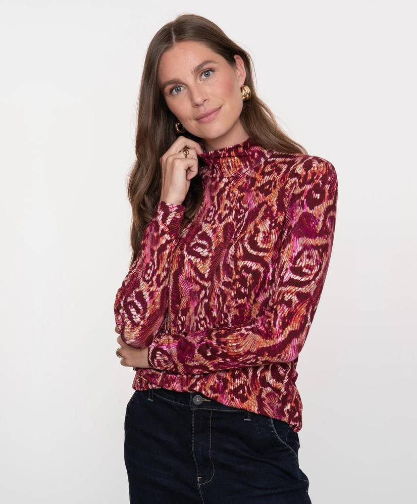 Geisha Top Col Allover Print