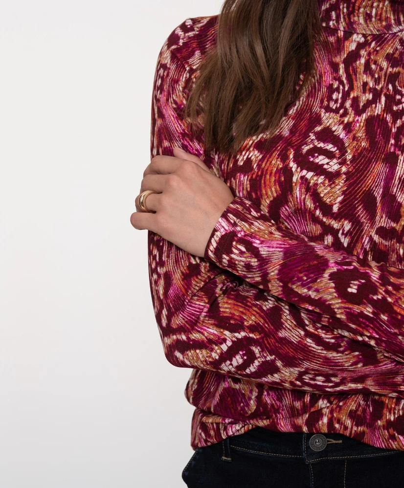 Geisha Top Col Allover Print