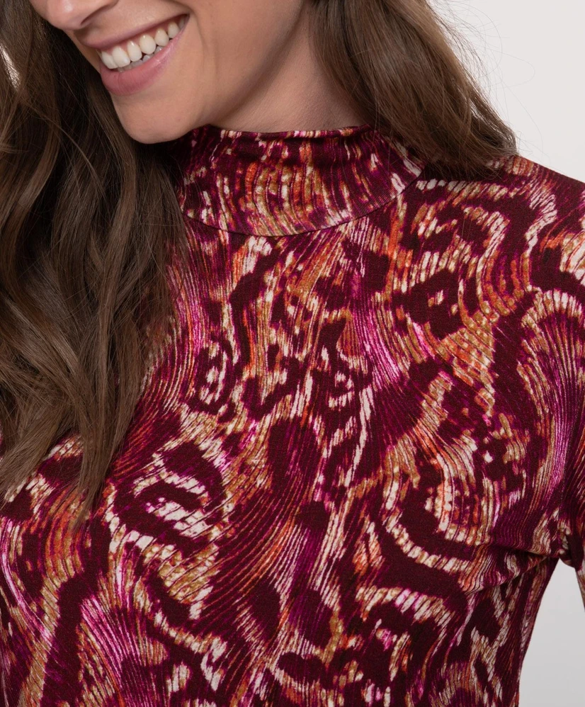 Geisha Top Col Allover Print