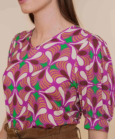 Geisha Top Print