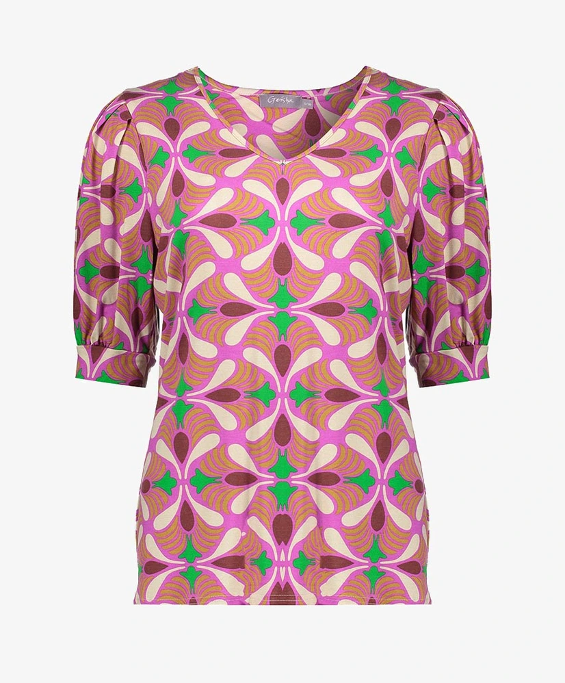 Geisha Top Print