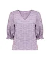 Geisha Top V-hals Tweed Stijl