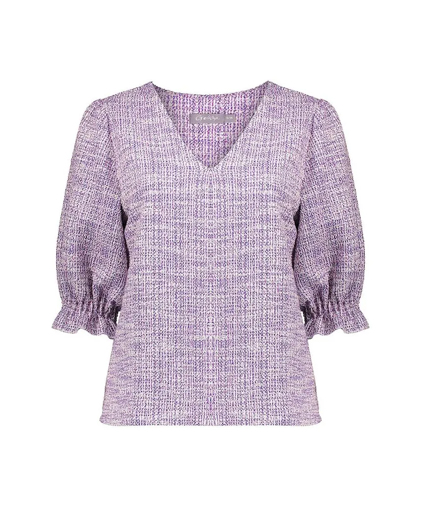Geisha Top V-hals Tweed Stijl