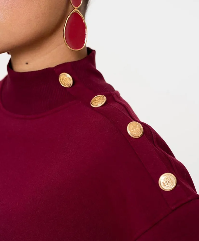 Geisha Trui Button Shoulder