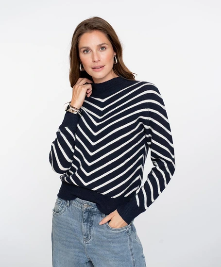 Geisha Trui Stripes Turtleneck