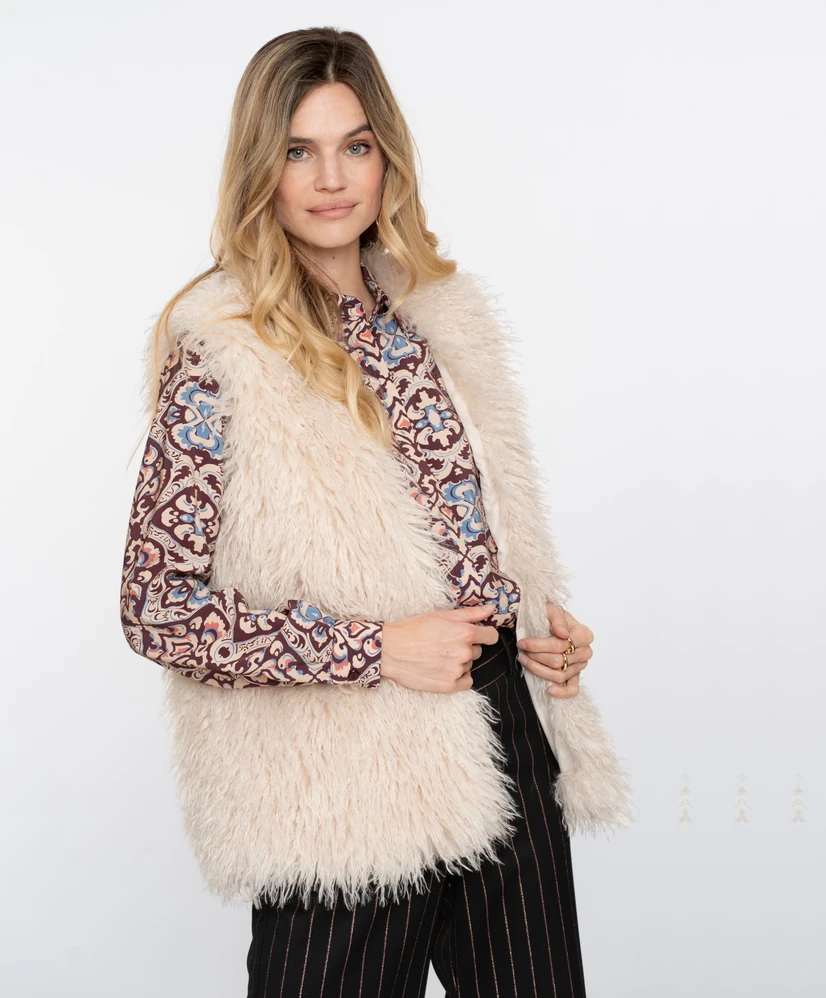 Geisha Vest LM Gilet hairy fake fur