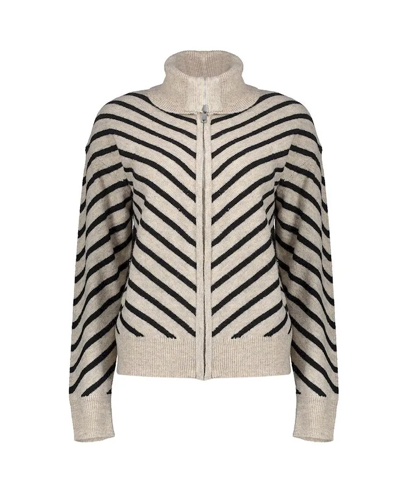 Geisha Vest Zip Striped