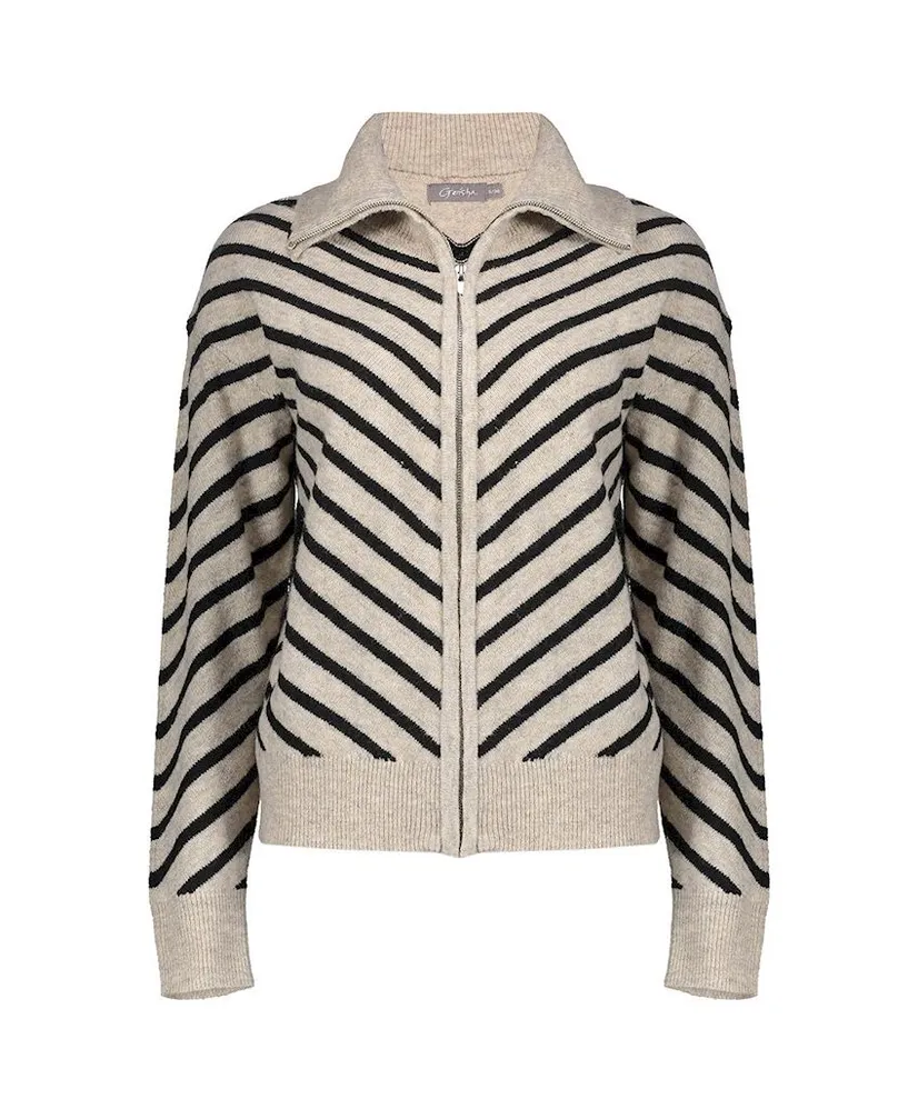 Geisha Vest Zip Striped