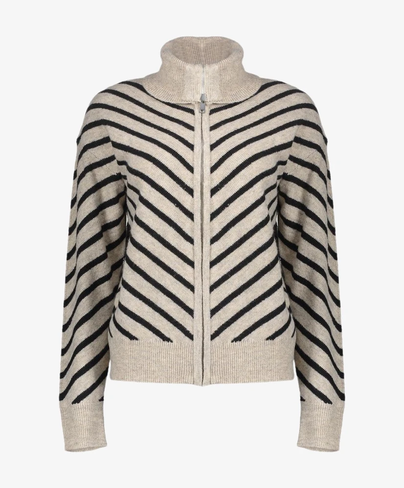 Geisha Vest Zip Striped