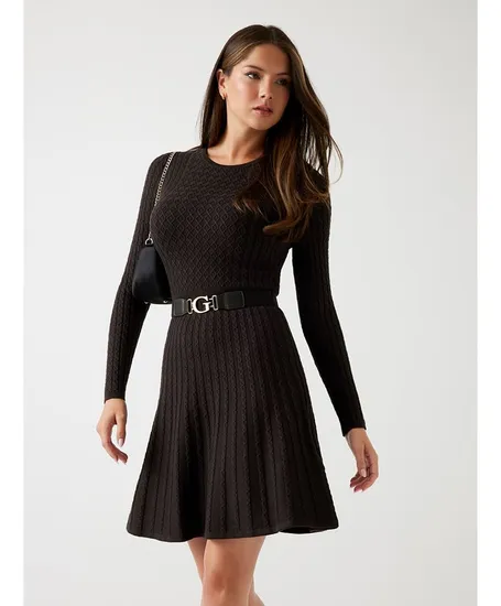 GUESS ABITI        ABITO LS CN CABLE BELTED