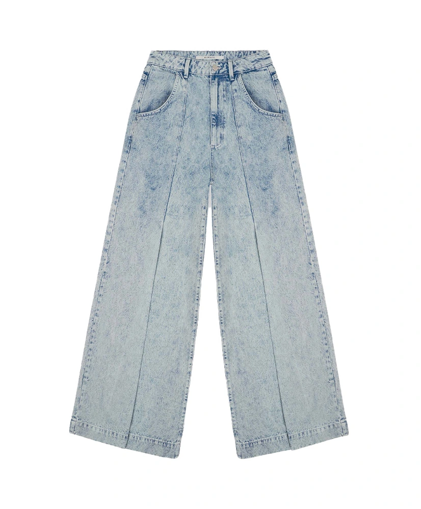 HOMAGE Jeans Wide Leg Pleat Detail