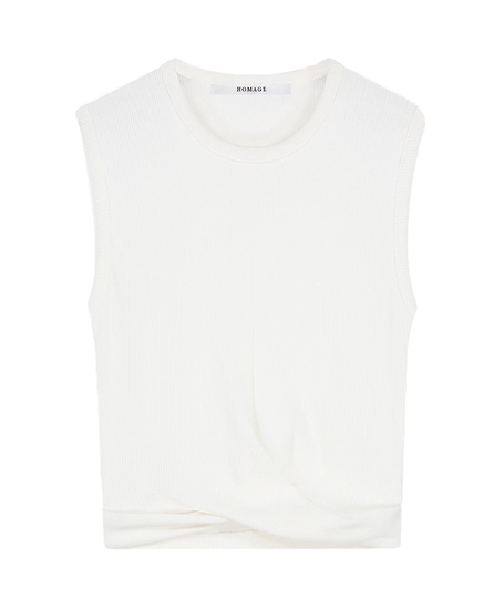 HOMAGE Top Cropped Rib Knot