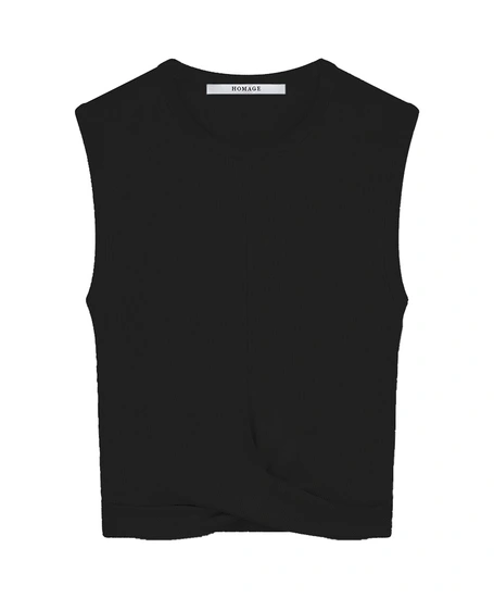 HOMAGE Top Cropped Rib Knot
