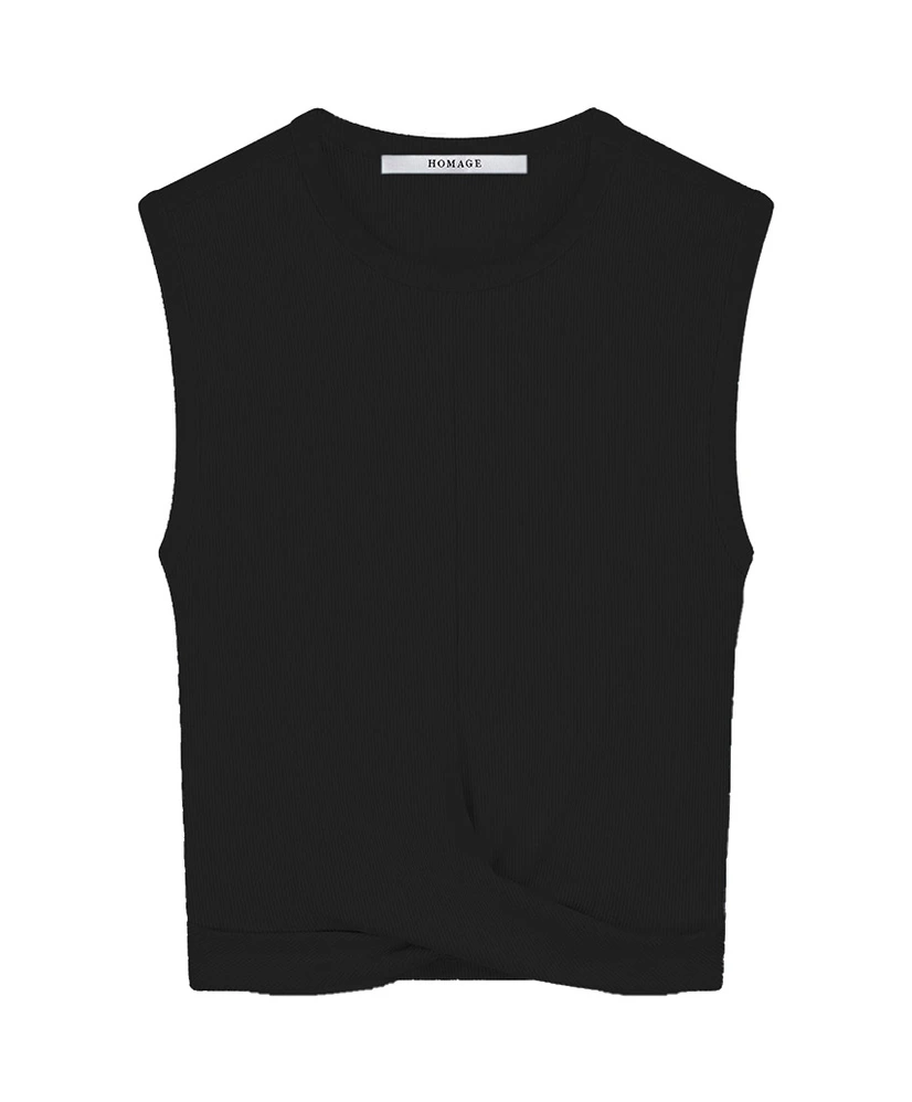 HOMAGE Top Cropped Rib Knot