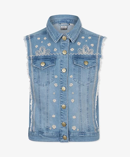 Indian Blue Jeans Gilet Embroidery