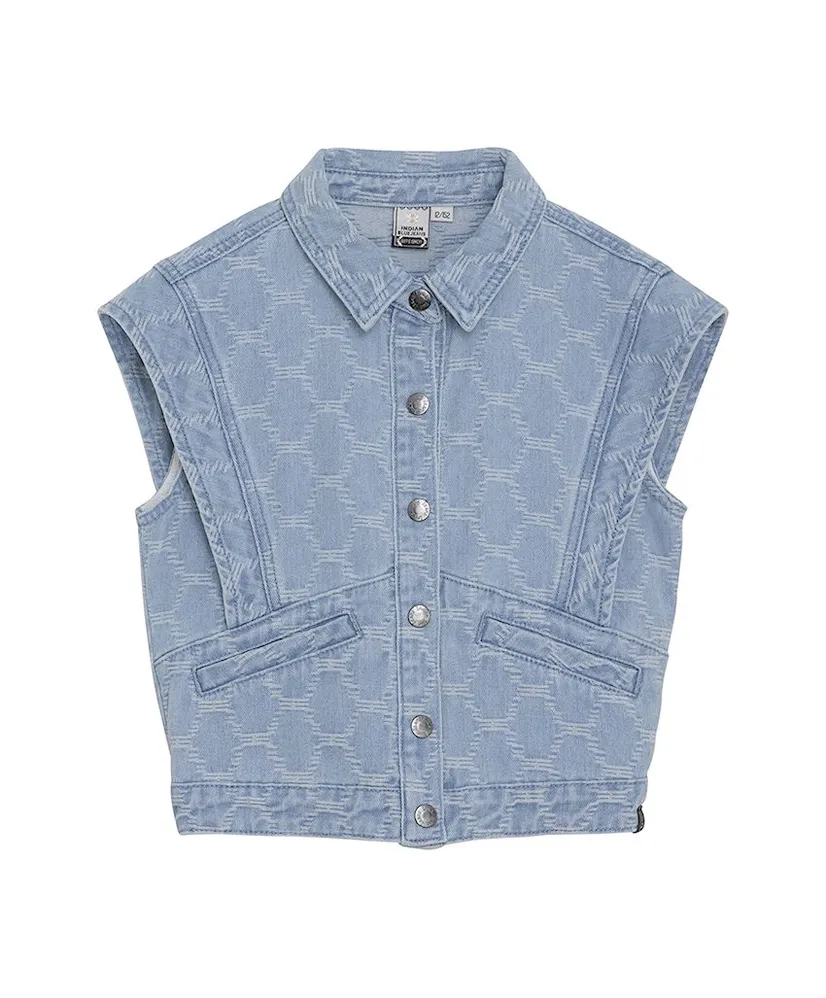 Indian Blue Jeans Gilet Fancy Denim