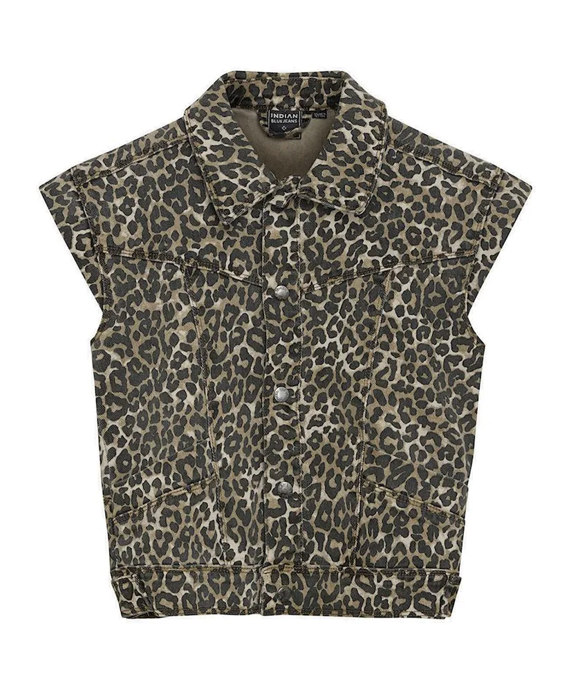 Indian Blue Jeans Gilet Leopard