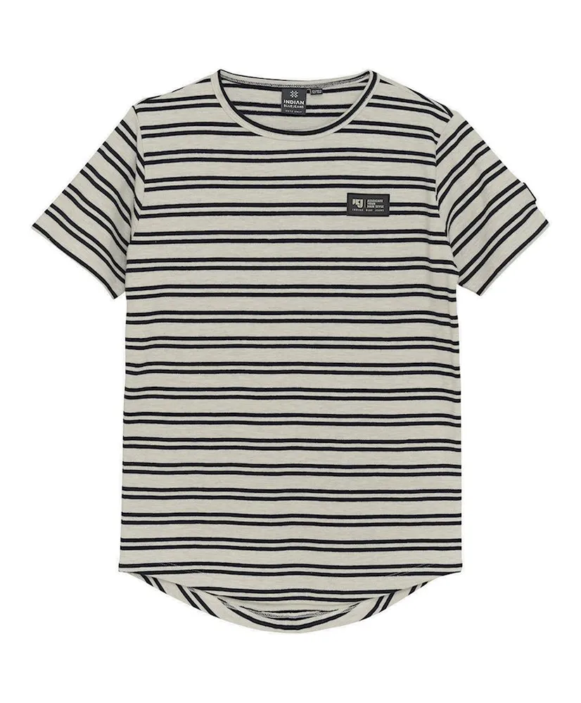Indian Blue Jeans T-shirt Stripe Badge