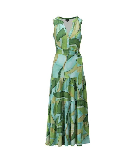 K-Design Maxi Jurk Bladeren