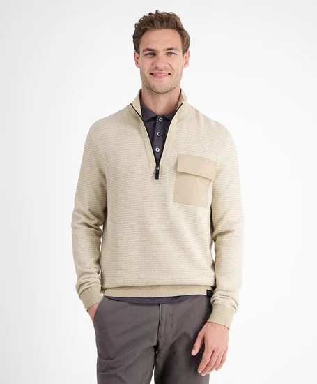 LERROS Half Zip Trui Gestreept