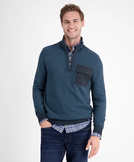 LERROS Half Zip Trui Gestreept