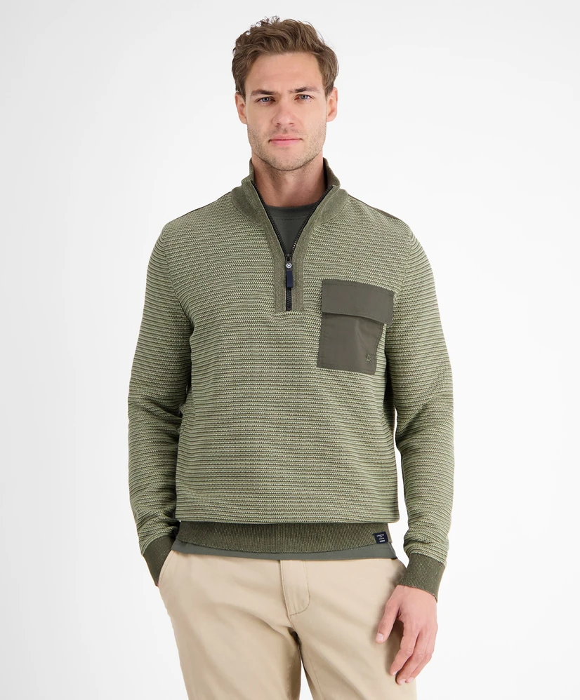 LERROS Half Zip Trui Gestreept