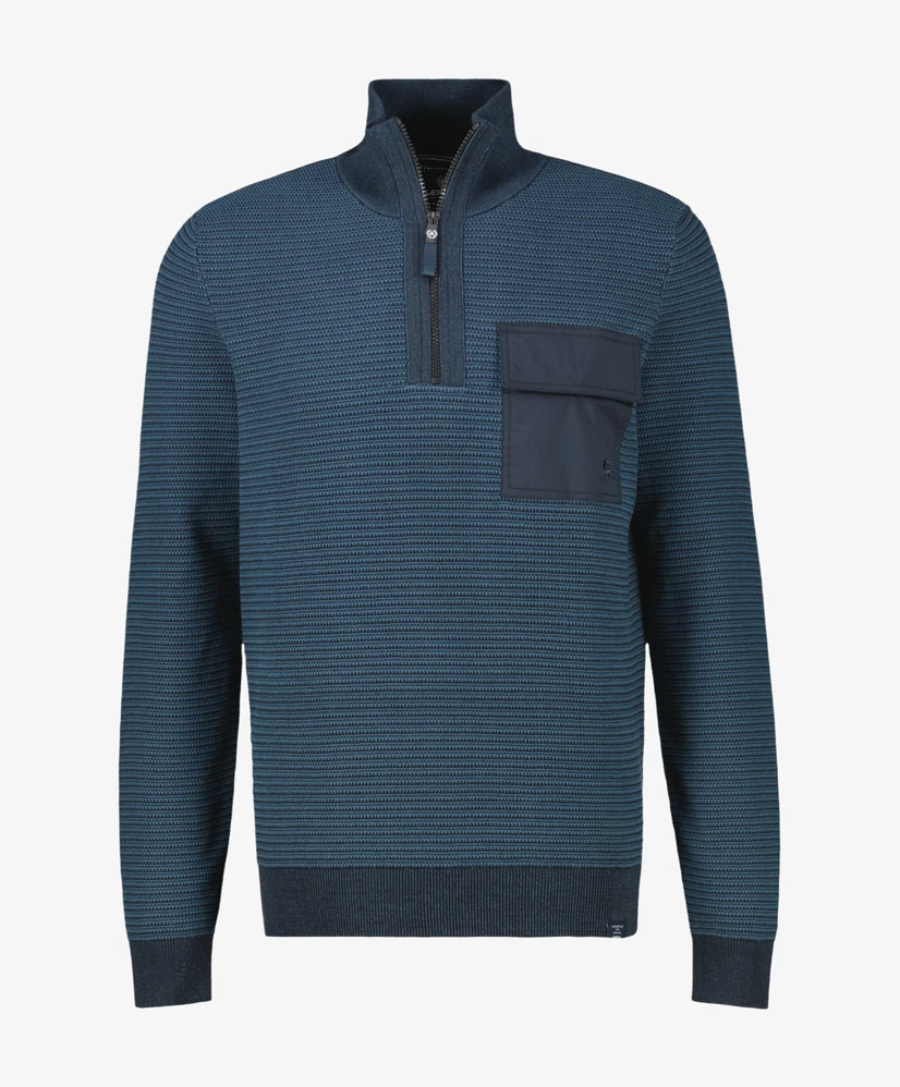 LERROS Half Zip Trui Gestreept
