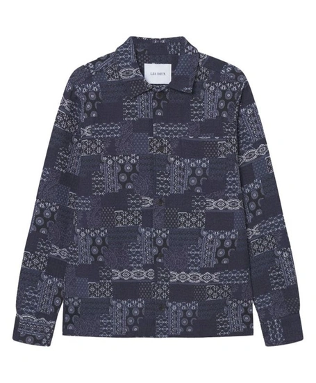 Les Deux Overshirt Layton Contrast Jacquard