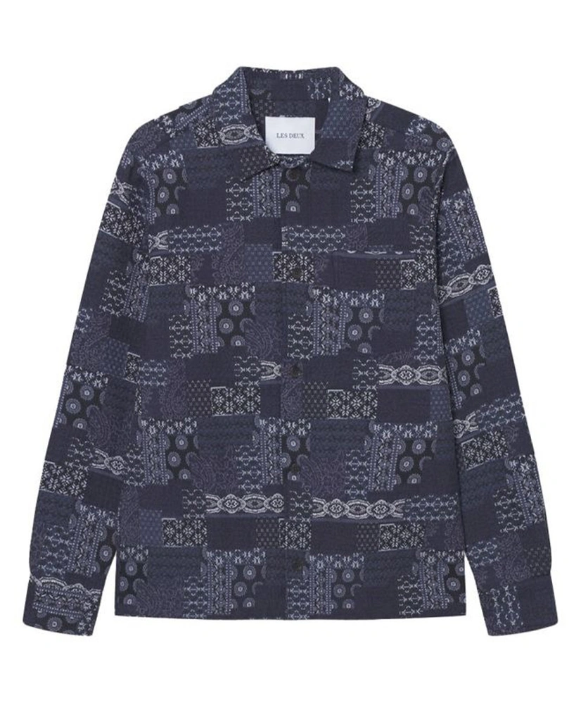 Les Deux Overshirt Layton Contrast Jacquard