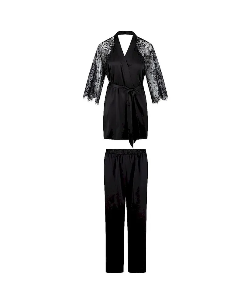 LingaDore Kimono Set Black Boudoir